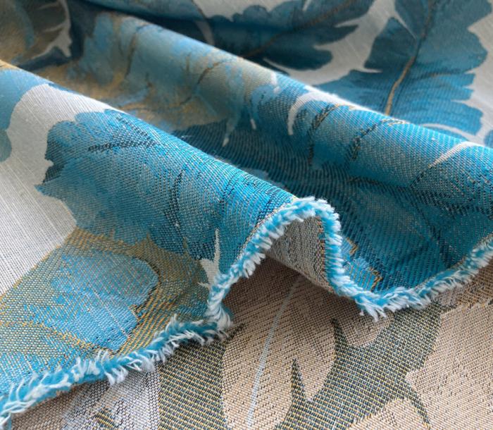 Jacquard tropical theme turquoise