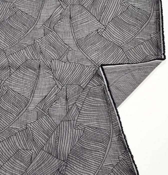 Black banana leaves jacquard